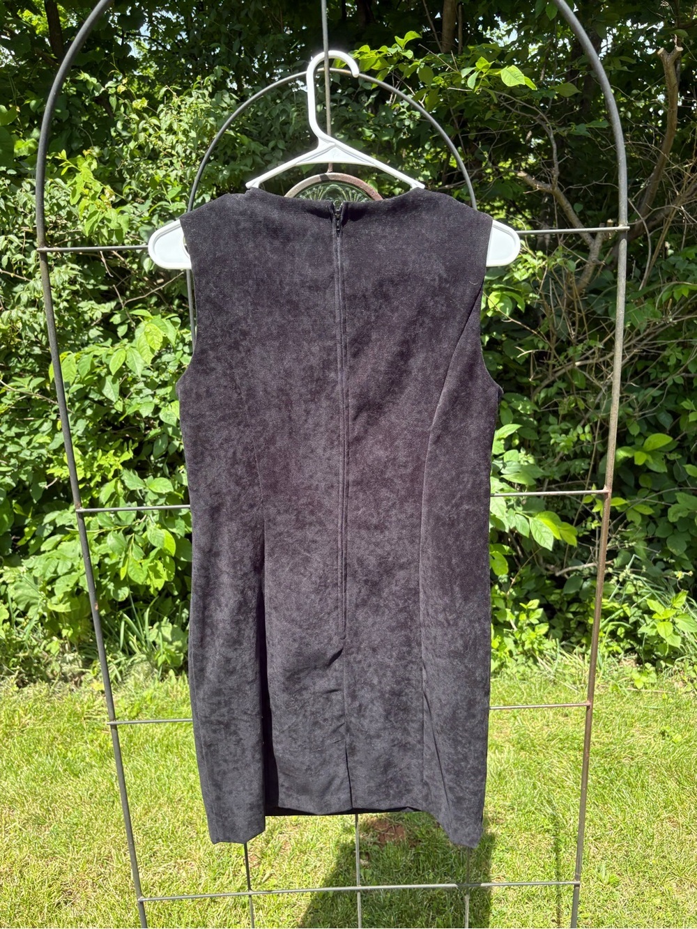 Vintage Classic Sleeveless Black Sheath Dress Women's Small Textured Tailored - Picture 9 of 12